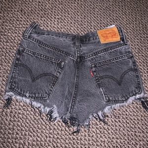 Black Distressed Levi Shorts